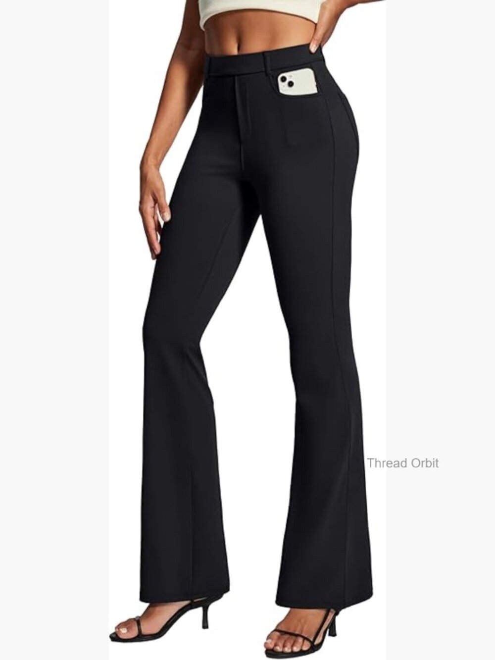 Business Casual Bootcut Dress Pants with Pockets Stretchy Pull On Trousers